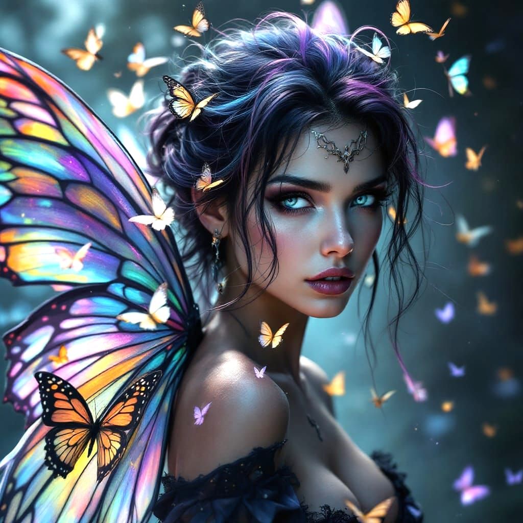 Ethereal Fairy Queen in Dark Fantasy Realism