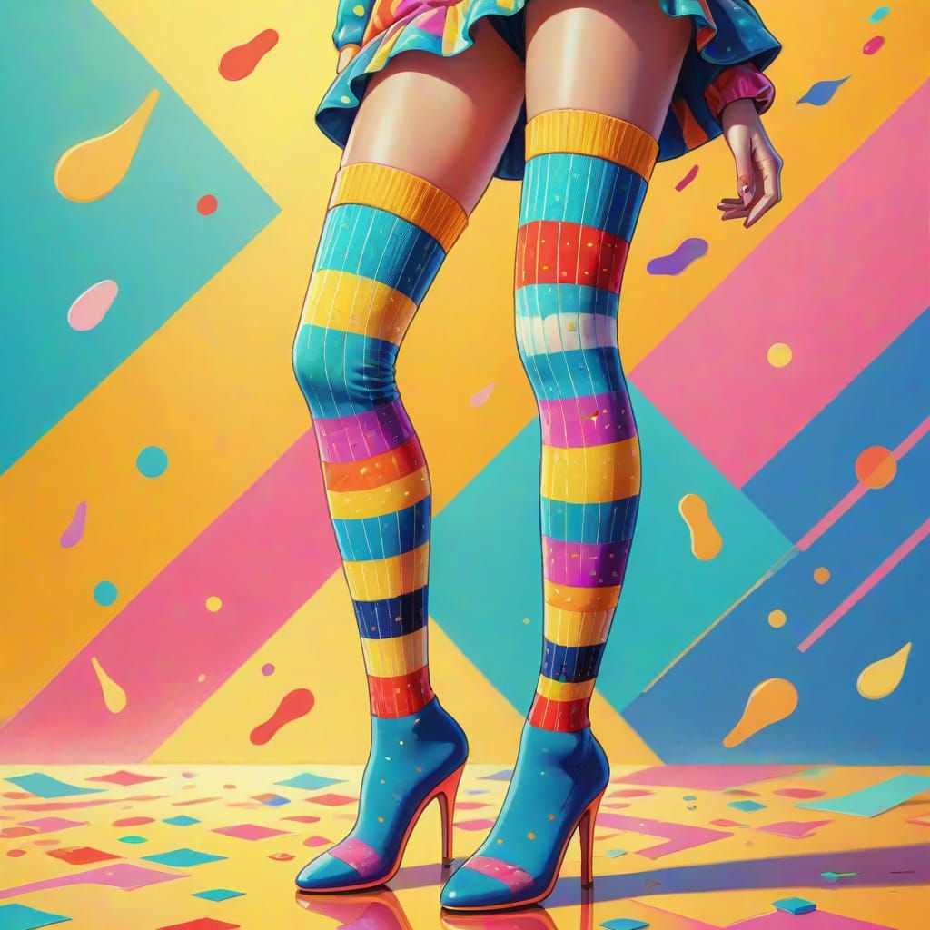 Vibrant Pop Art Fashion Illustration in 4K