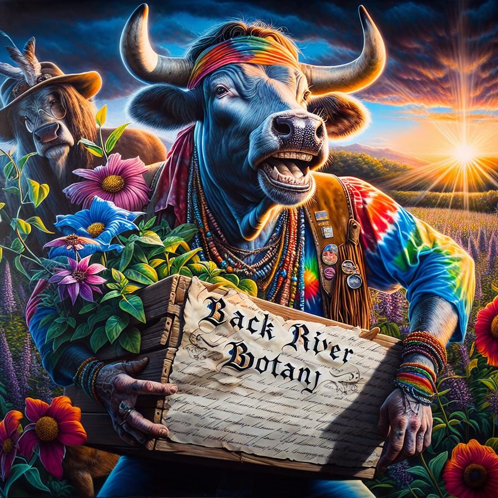 Hippie Bull's Back River Botany in Digital Painting