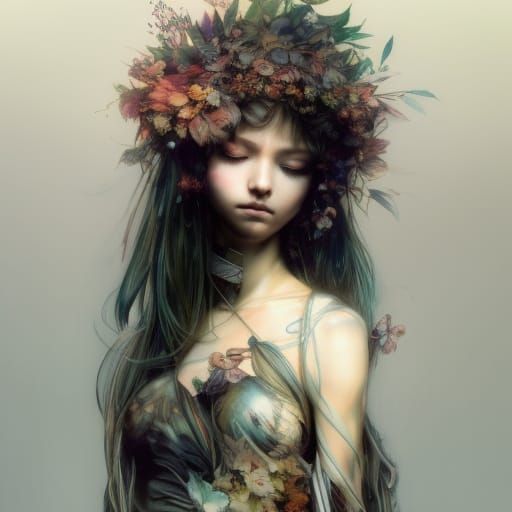 Beautiful Forest Princess Portrait in Digital Art Style