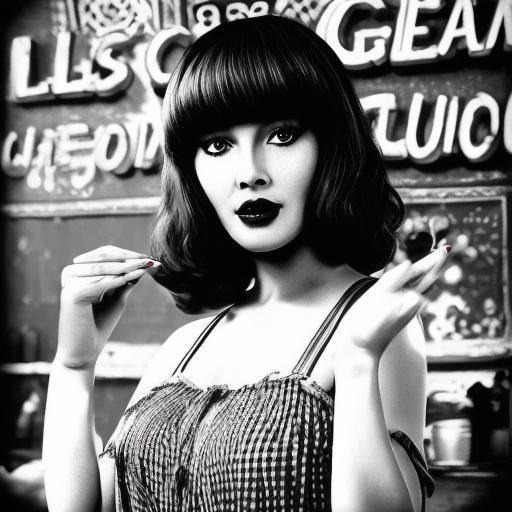 Sinister Porcelain Doll in Film Noir Style