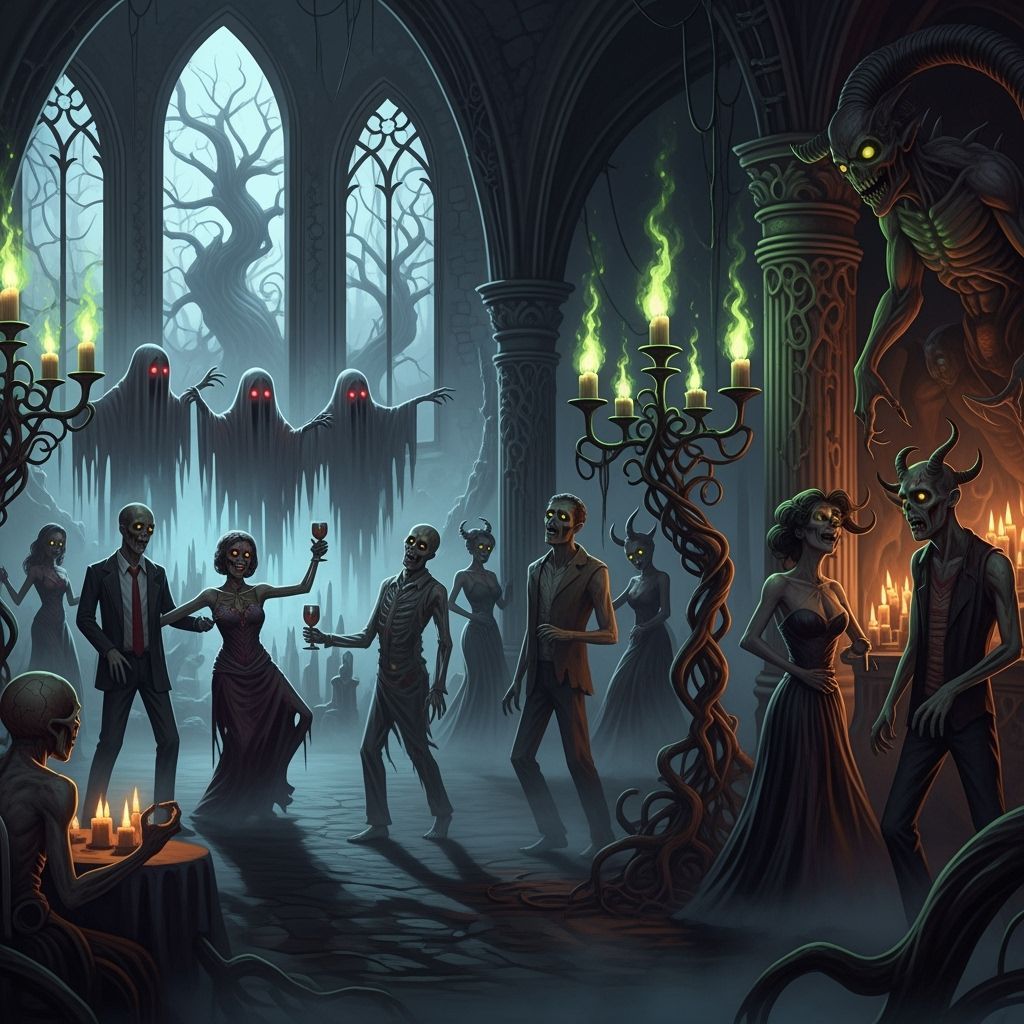 Macabre Halloween Party in a Haunted Castle
