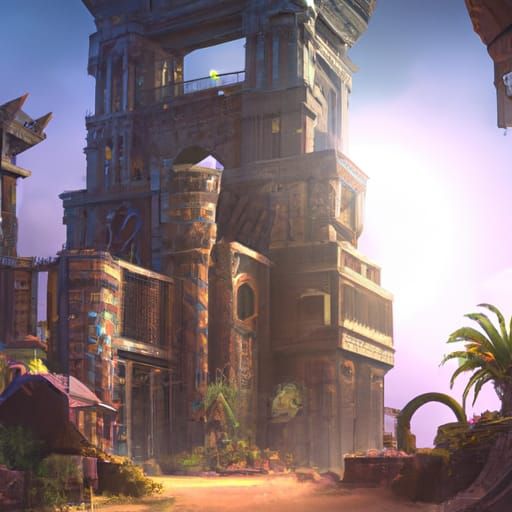 Babylon: Fantastical Ancient Ruins in Detailed Painting
