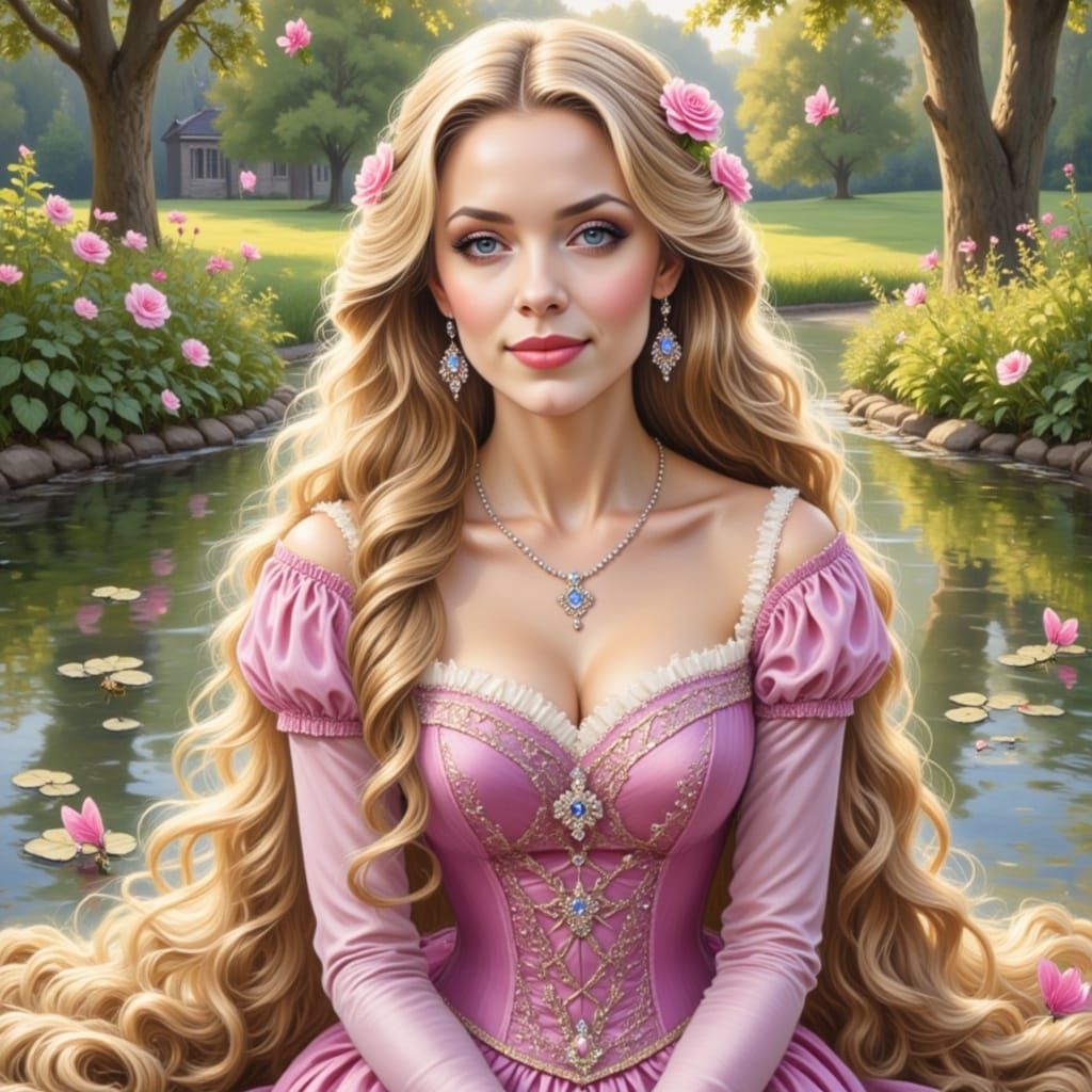 Ethereal Princess in Dreamy Watercolor Style