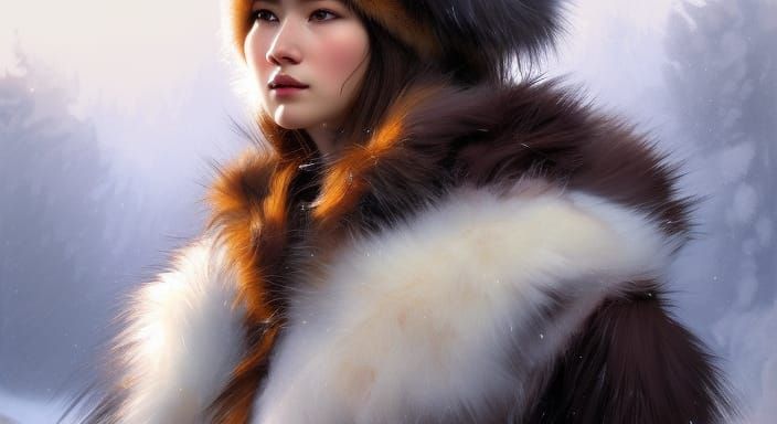 Eskimo Girl Portrait with Dynamic Lighting