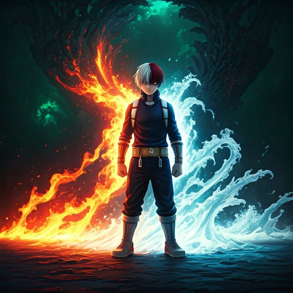 Todoroki Shoto in Mystical Realm, Fantasy Concept Art