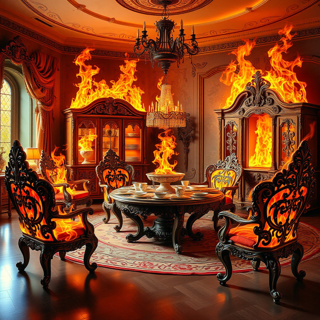 Fiery Baroque Room Inspired by Saryan and Santi