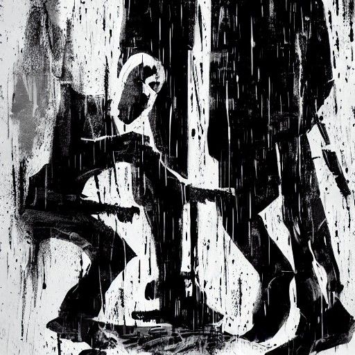 Noir Vigilante Movie Poster in Frank Miller Style