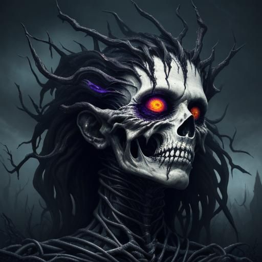 Twisted Wraith Portrait in Dark Fantasy Style