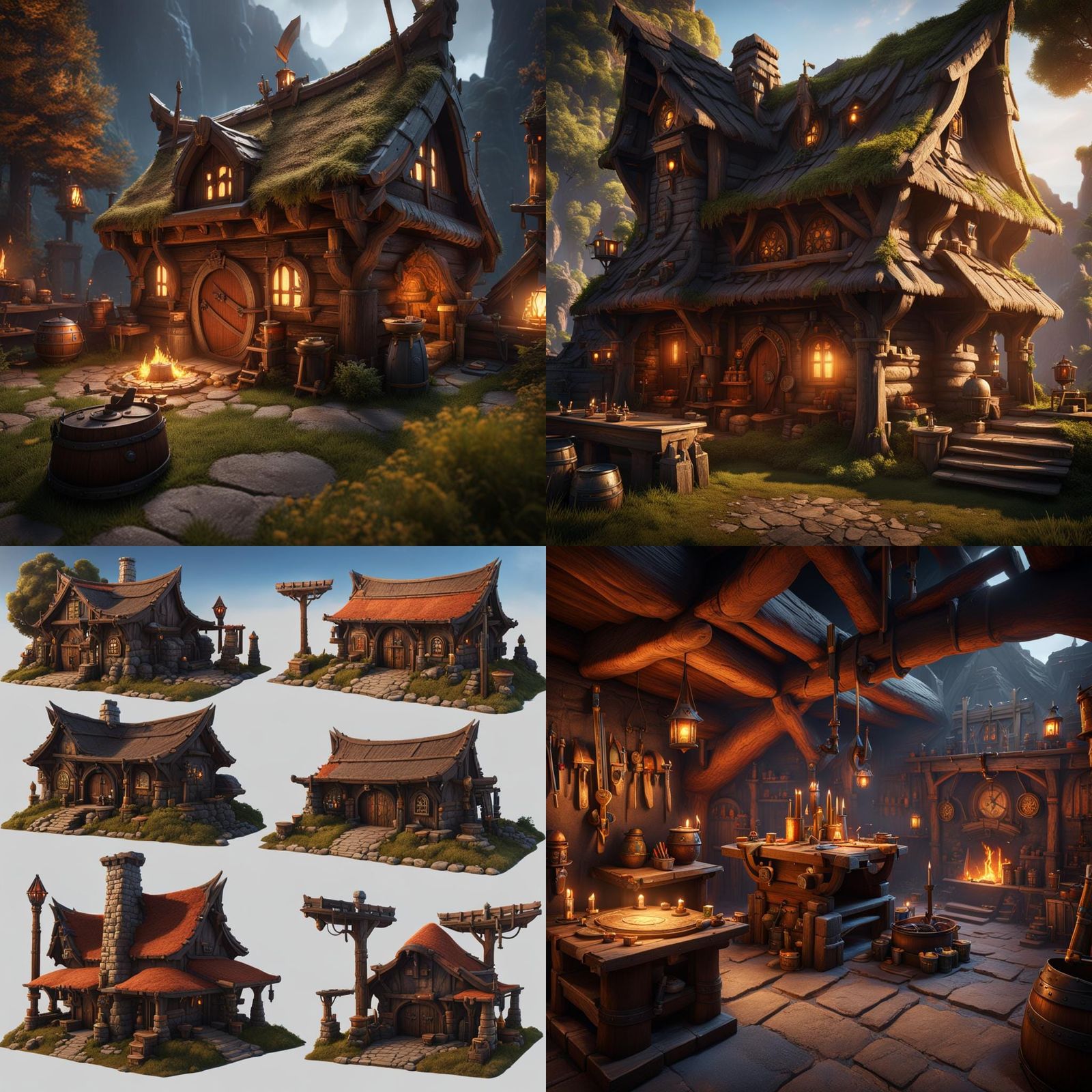 Dwarf Warrior's Home with Training Yard