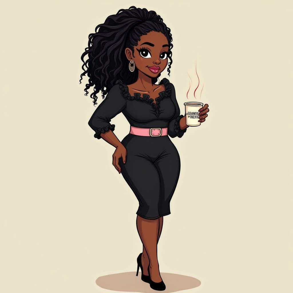 Cartoon Business Woman in Pastel Colors