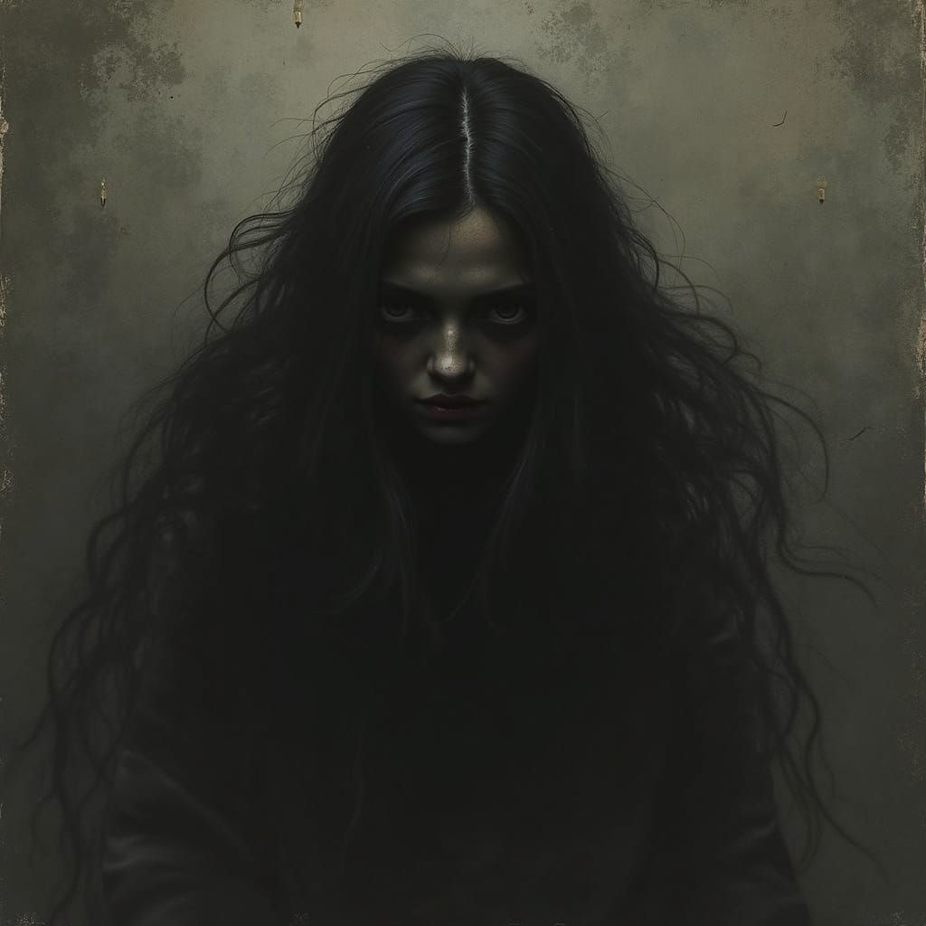 Dark Gothic Spectre Haunts Creepy Old Mansion