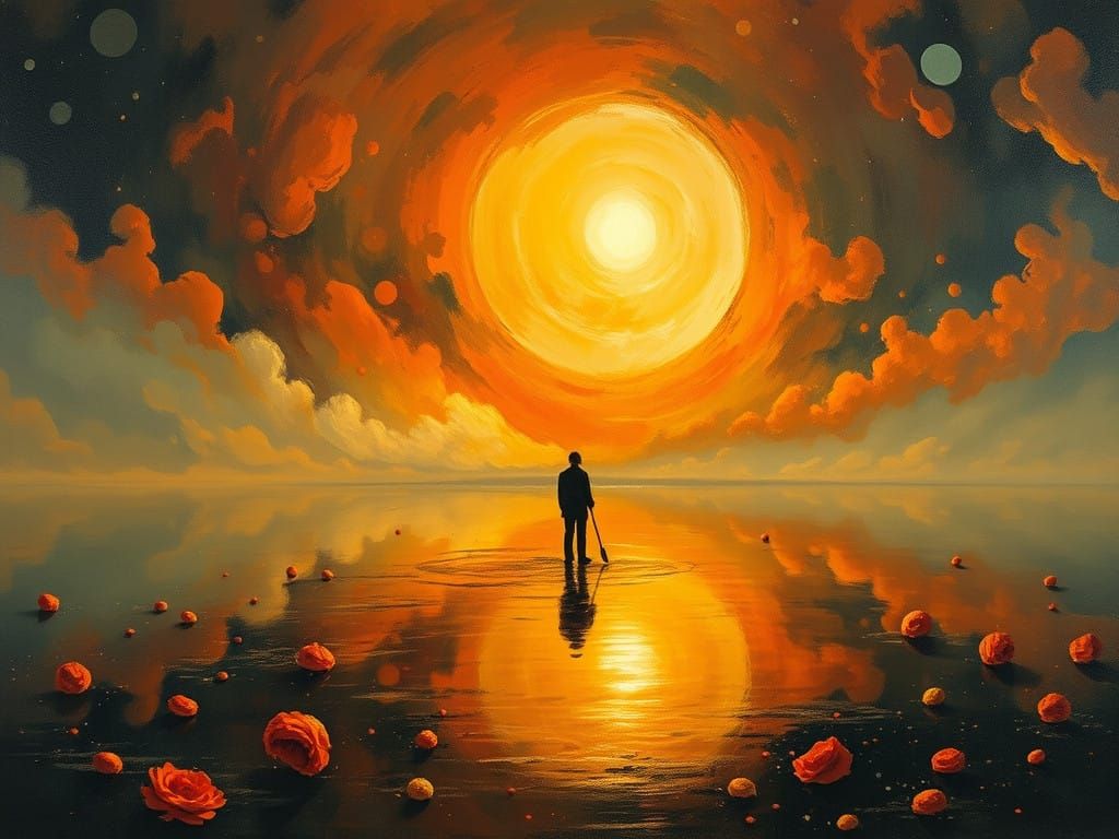 Spiritual Landscape Scene with Intricate Details in Soft Foc...