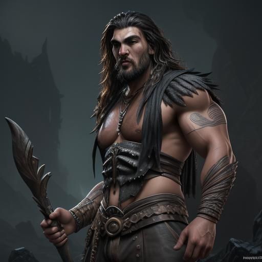 Jason Mamoa Detailed Fantasy Concept Art