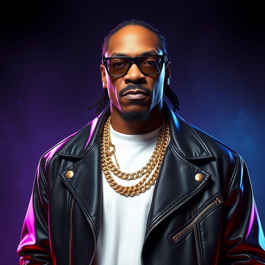 Snoop Dog as Dr. Dre in Iconic Hip-Hop Portrait