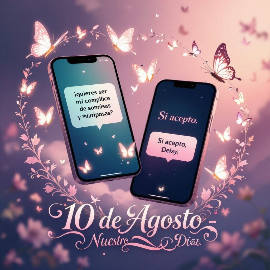 Romantic Smartphones in Anime Style with Butterflies