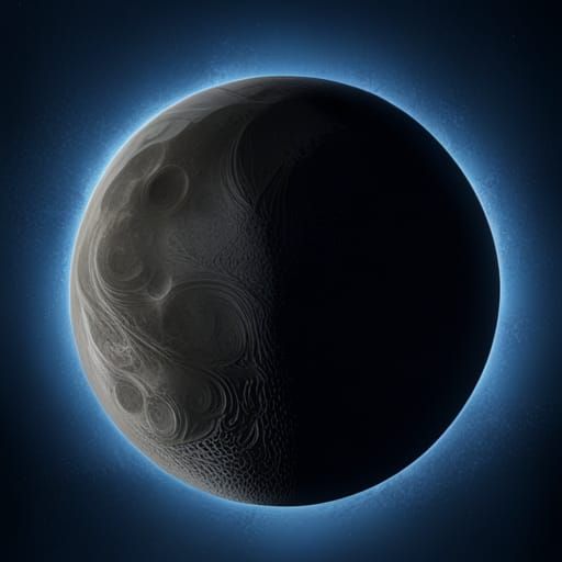 Detailed 3D Image of a Big Blue Moon