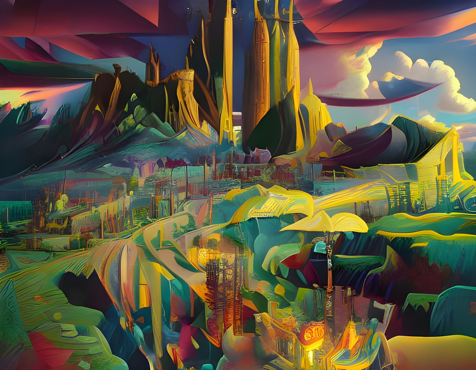 Mystical Alien Clouds in Dark Fantasy Style