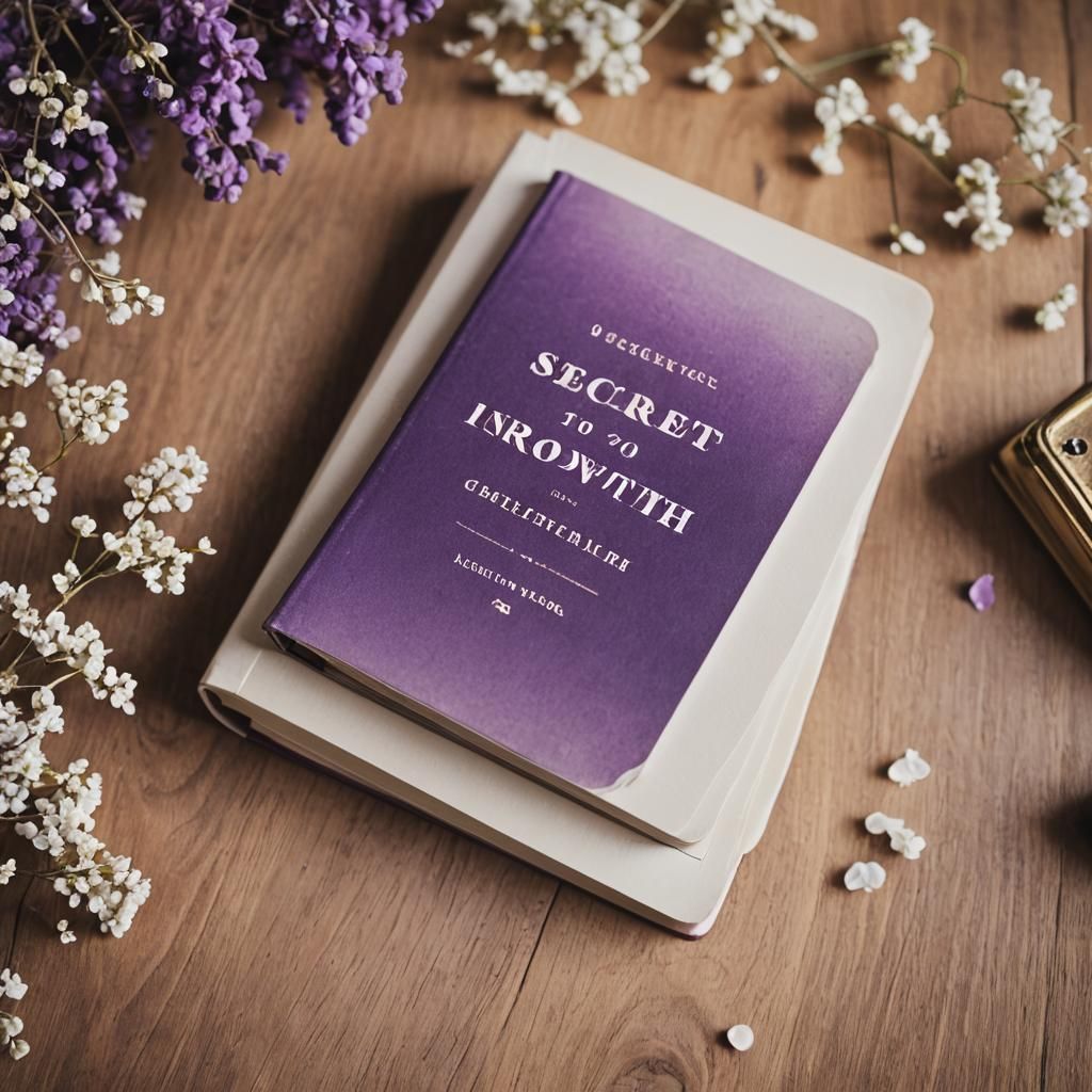 White and Purple Memoir Book Cover Still Life