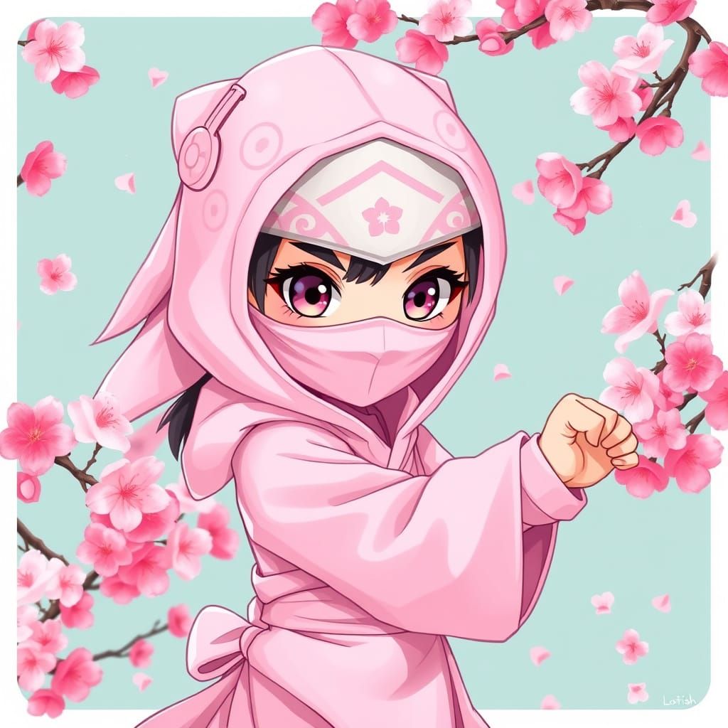 Cute pink Kunoichi