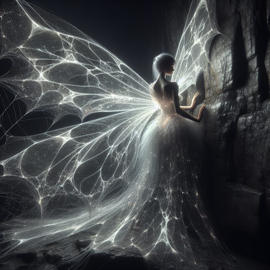 Ethereal Spider Web Fairy in Hyperrealism