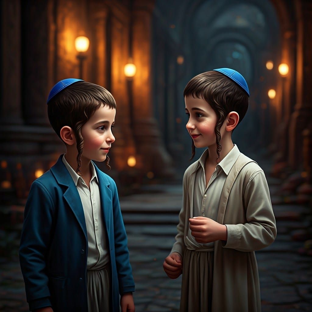 Two Young Friends in Vibrant Fantasy World