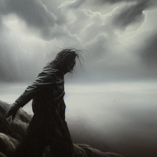 Facing the storm.