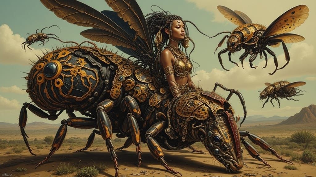 Insect Tribe Portrait in Dark Fantasy Style