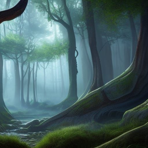 Fantastical Forest Concept Art in Deep Color