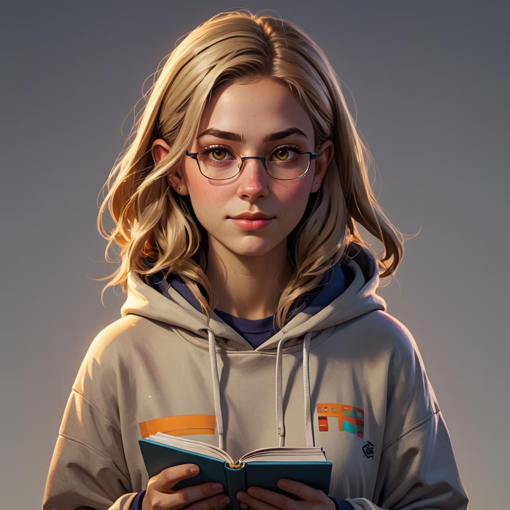 Nerdy Teen Portrait in Hyper-Realistic Style