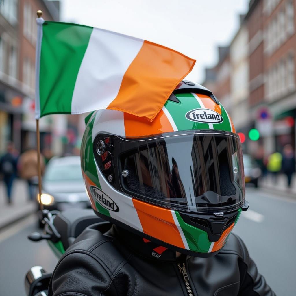Irish Flag Motorcycle Helmet