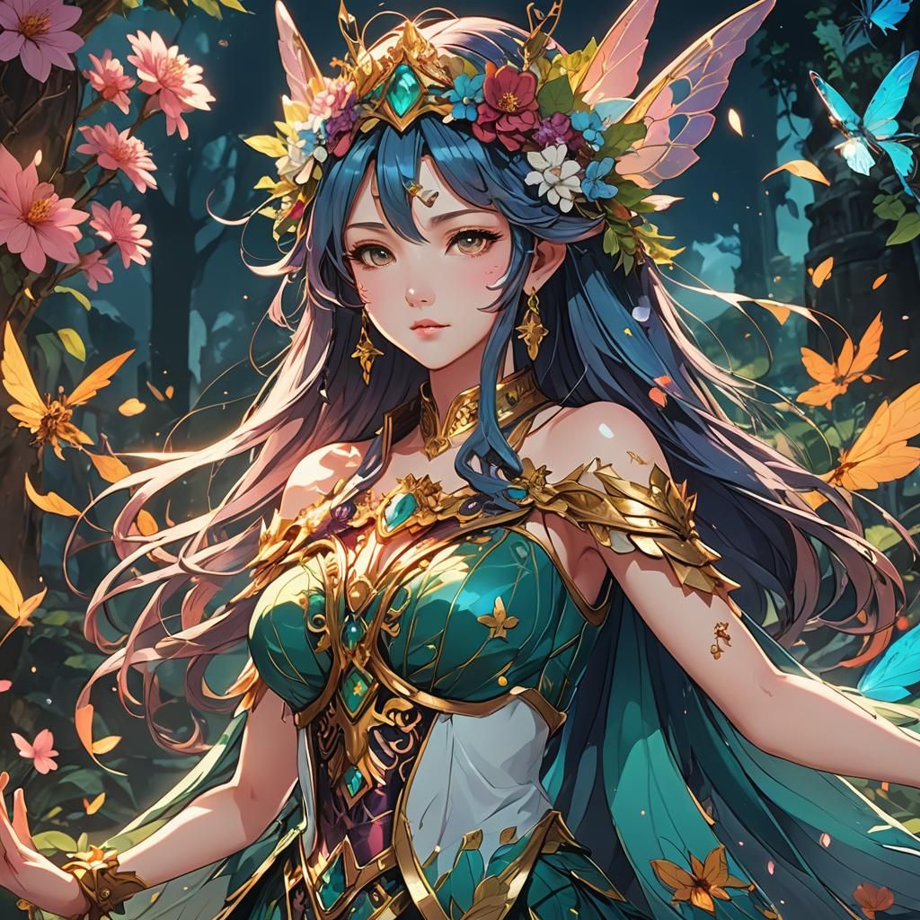 Ancient Fairy Empress in Anime Style