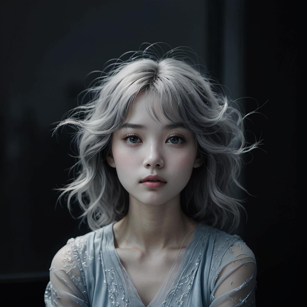 Girl on Windowsill: Minimalist Digital Matte Painting