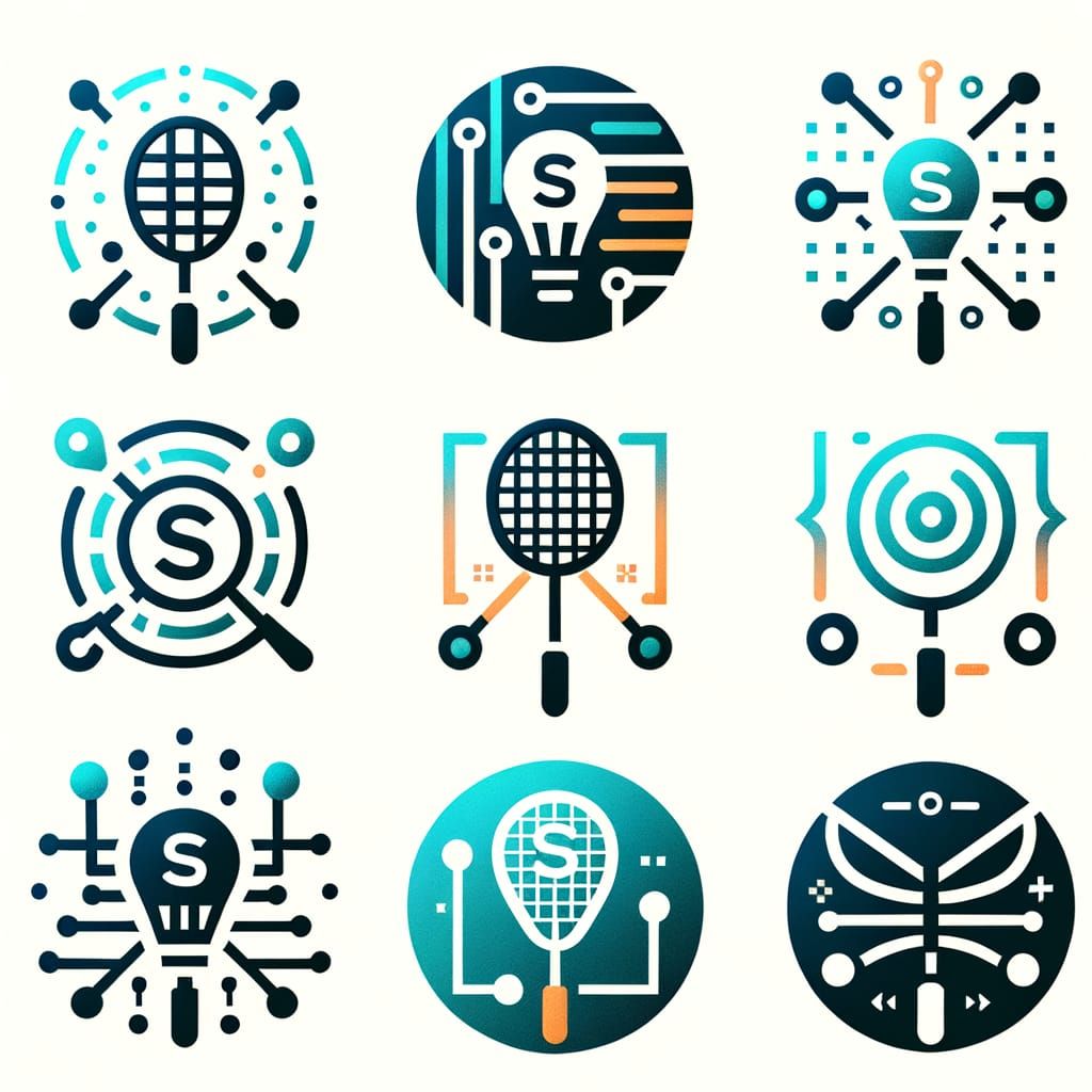 Modern Badminton Software Logo Concepts with Tech Twist