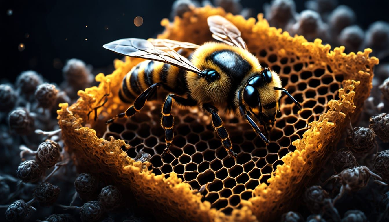 Glowing Beehive in Photorealistic Detail