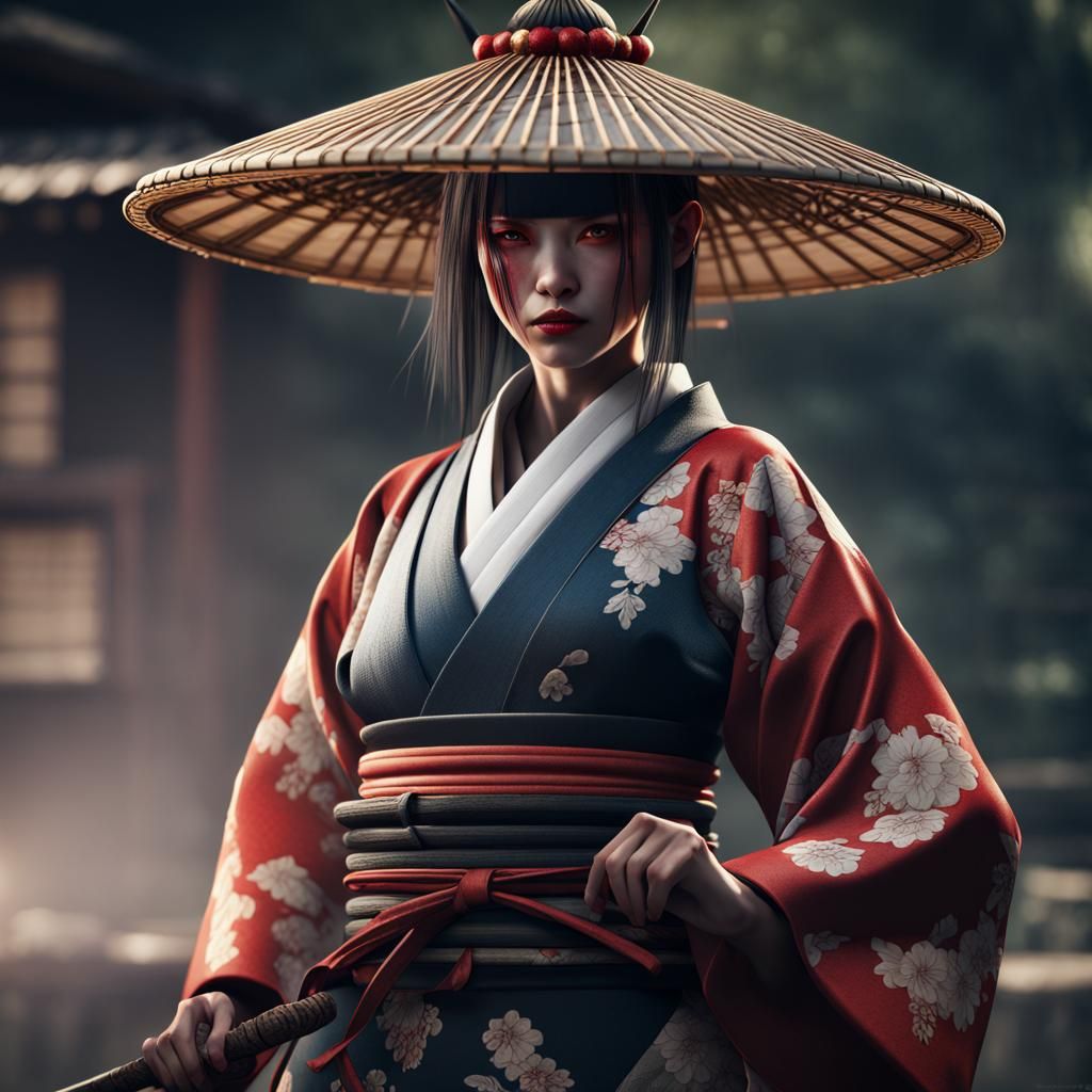 Oni Samurai in Kamishimo: Fantasy Concept Art