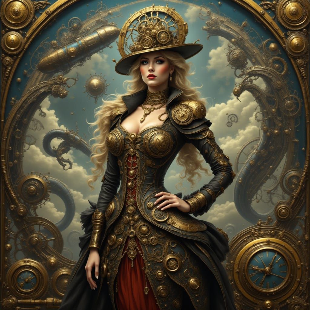 Steampunk Aristocrat in Victorian Mechanical Realm