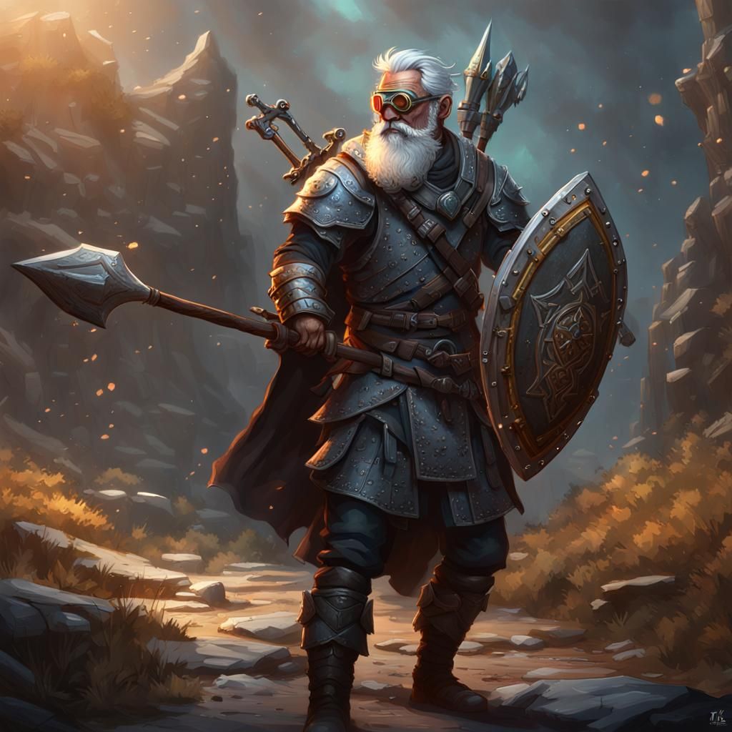 Firbolg Cleric Ready for Battle: Dark Fantasy Art