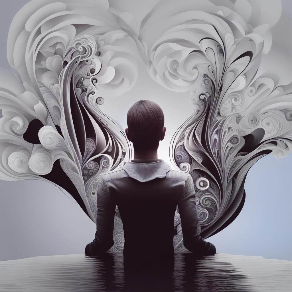 Abstract Fractal with Zentangle and 3D Shading