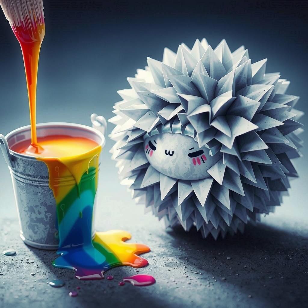 Faded Rainbow Drips into Bucket: Surreal Close-Up