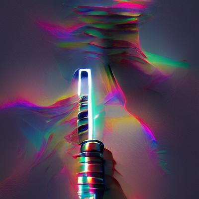 Classic Lightsaber Against Dark Background