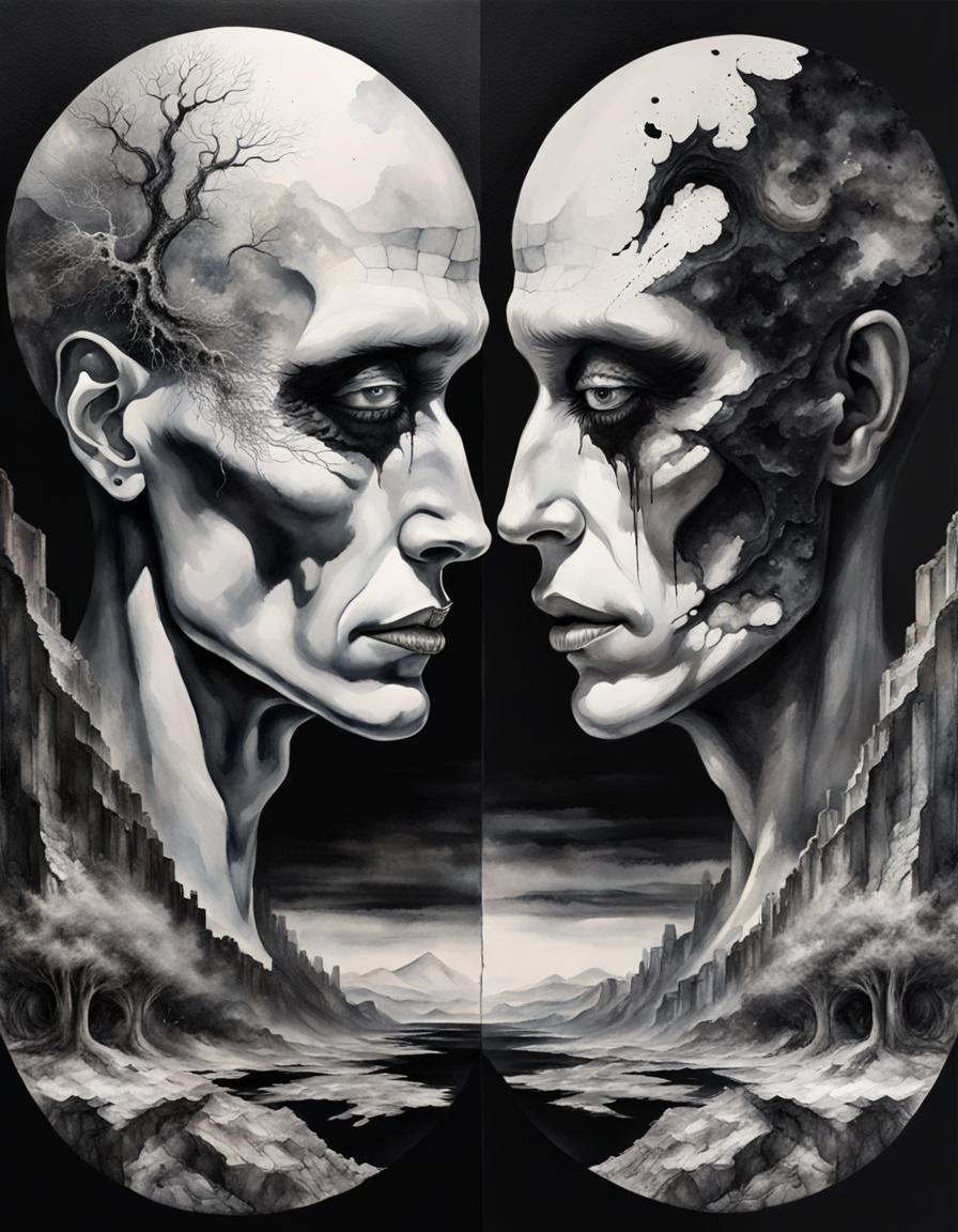 Dichotomy: Celestial and Diabolical Spirits in Watercolor