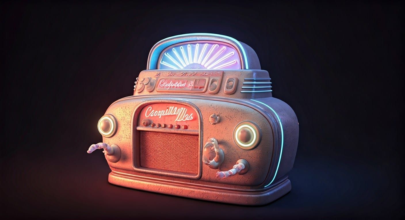 Futuristic Tickle Machine with Retro Googie Design