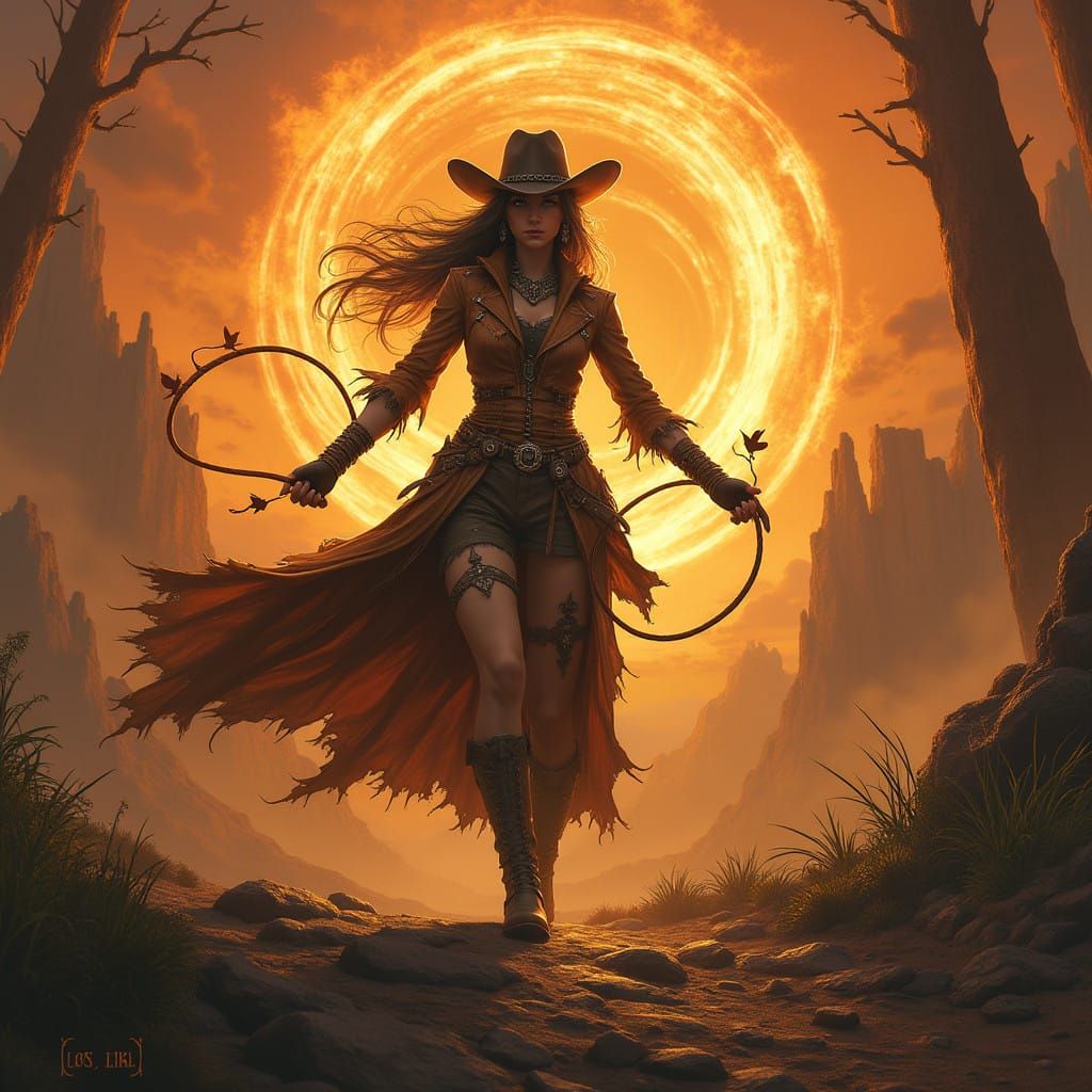 Cowgirl Conquers Majestic Badicow in Whimsical Western Fanta...