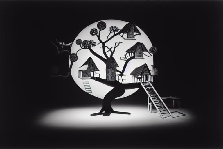 Treehouse of Childhood Memories in Escher Style