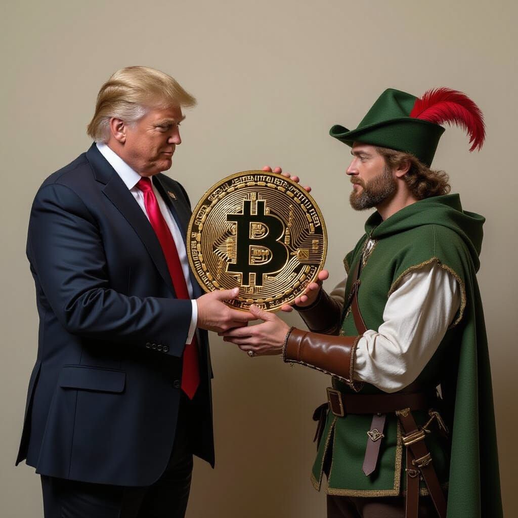 Trump, Bitcoin, and Robin Hood in Renaissance Style