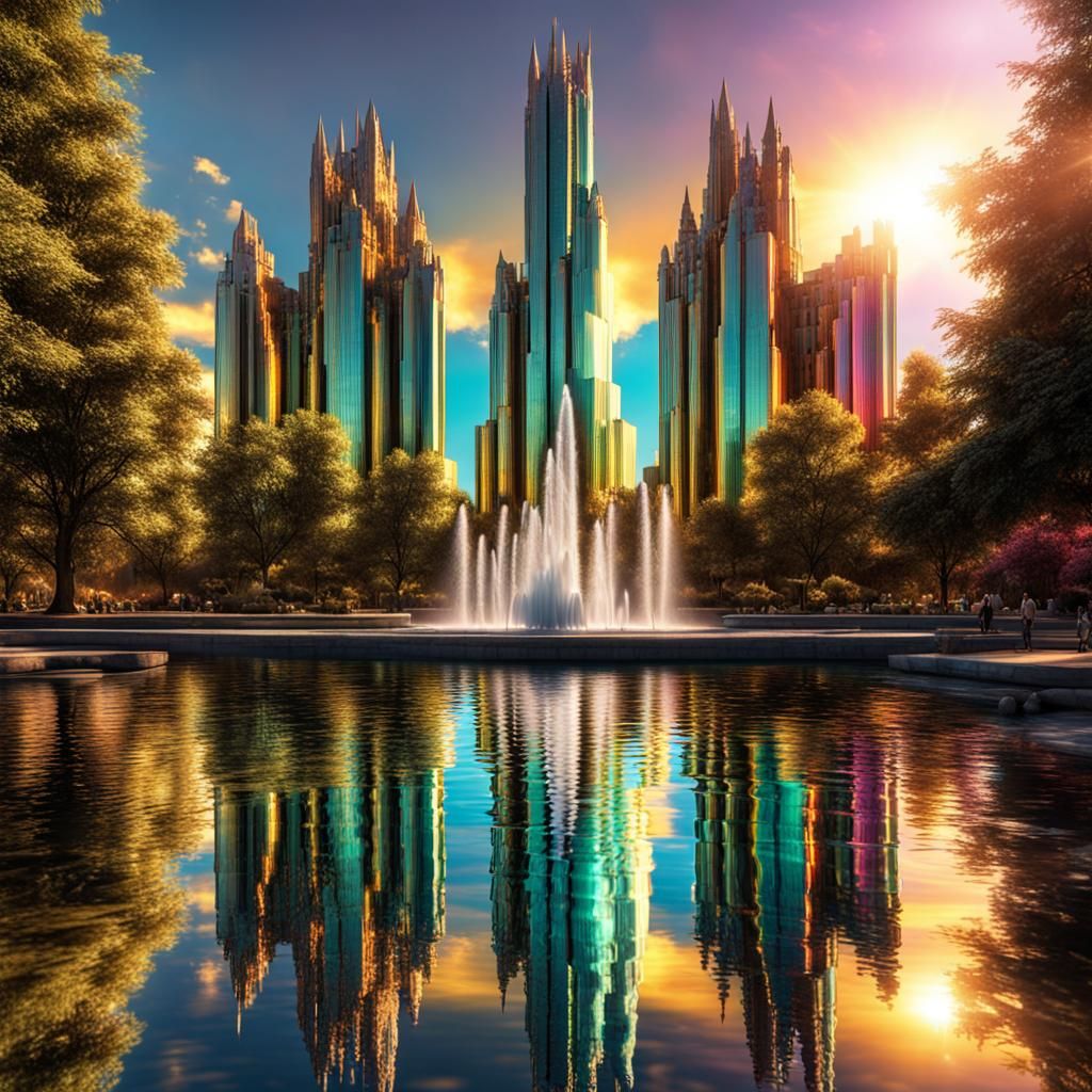 Crystal Castle Reflecting Sunlight in High Resolution
