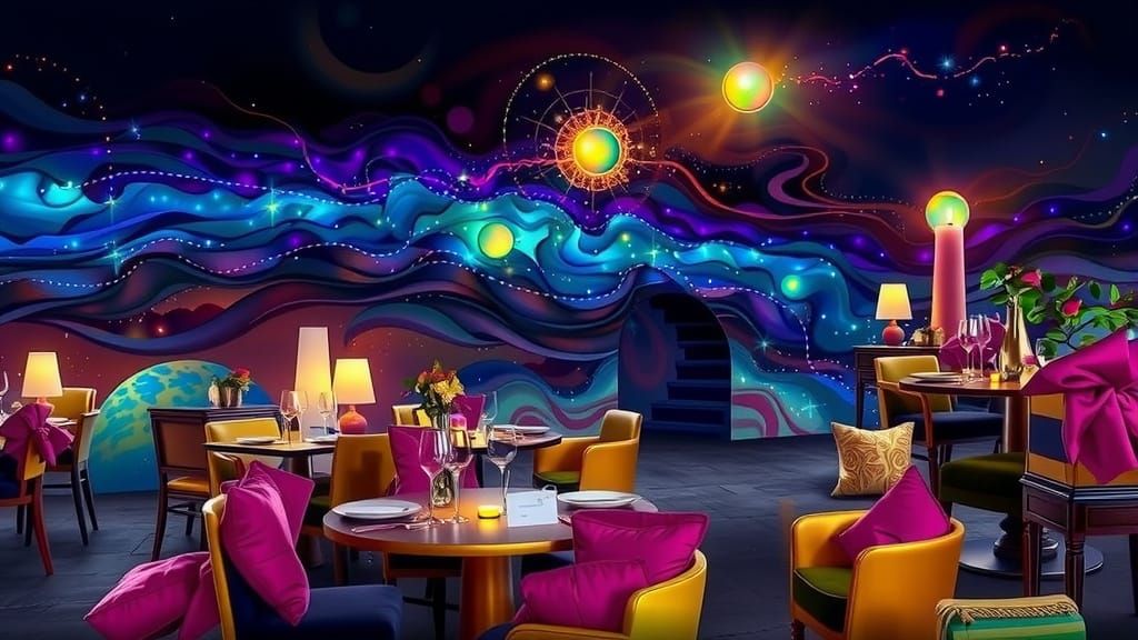 Ethereal Restaurant in Celestial Setting