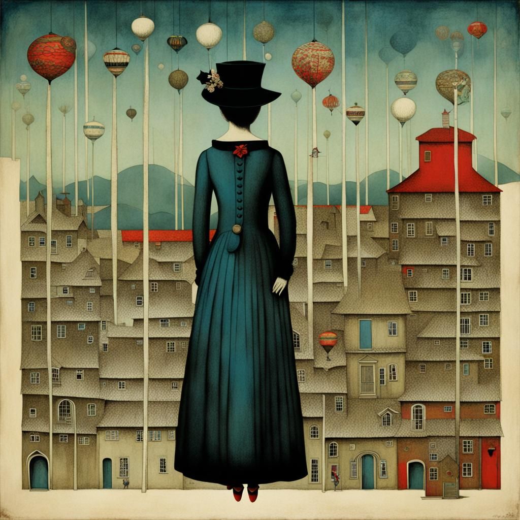 Surreal Composition in Graphic Style