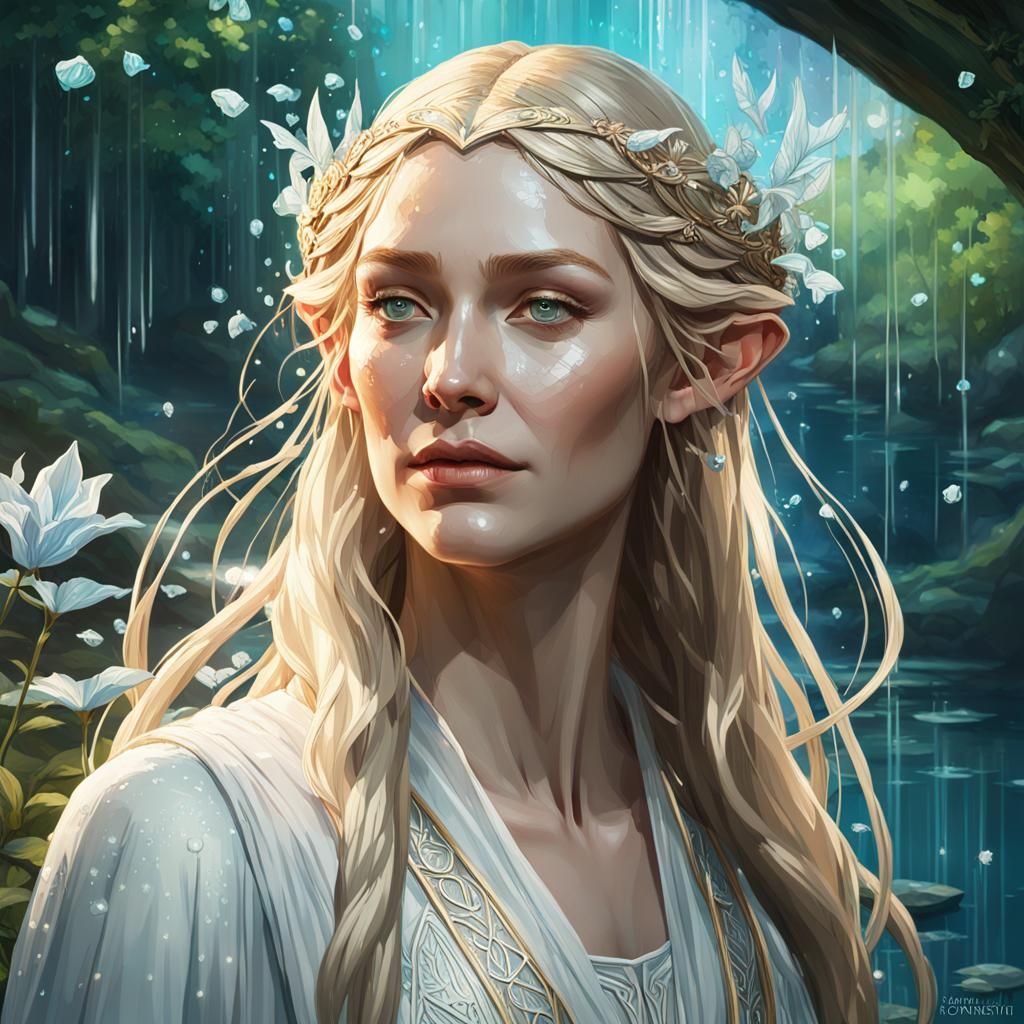 Galadriel Portrait in Art Nouveau Treehouse